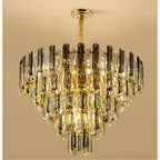 Amriswil | Contemporary Smoky Gray Chandelier for Living Room