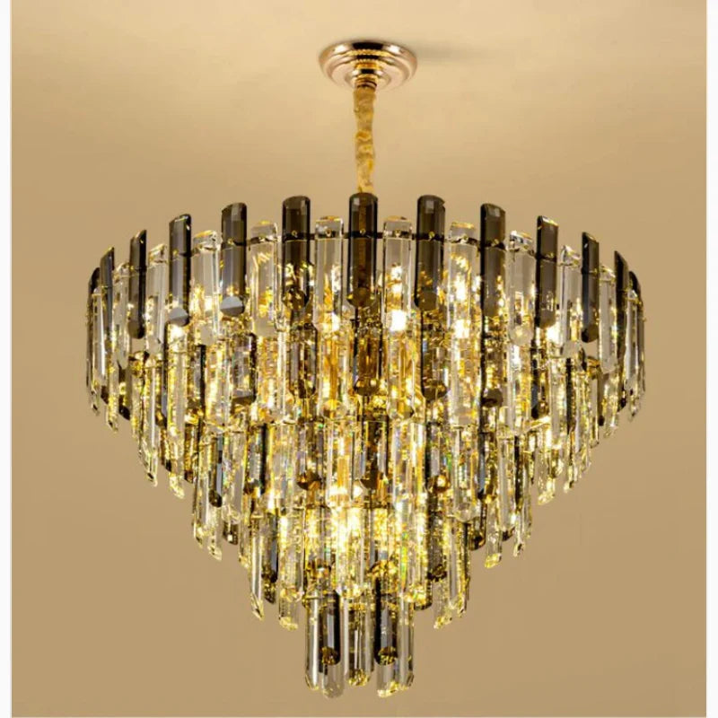 Amriswil | Contemporary Smoky Gray Chandelier for Living Room