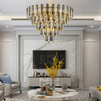 Amriswil | Contemporary Smoky Gray Chandelier for Living Room