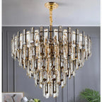 Amriswil | Contemporary Smoky Gray Chandelier for Living Room
