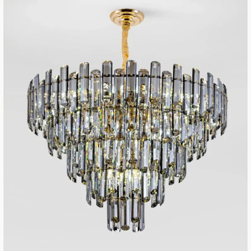 Amriswil | Contemporary Smoky Gray Chandelier for Living Room