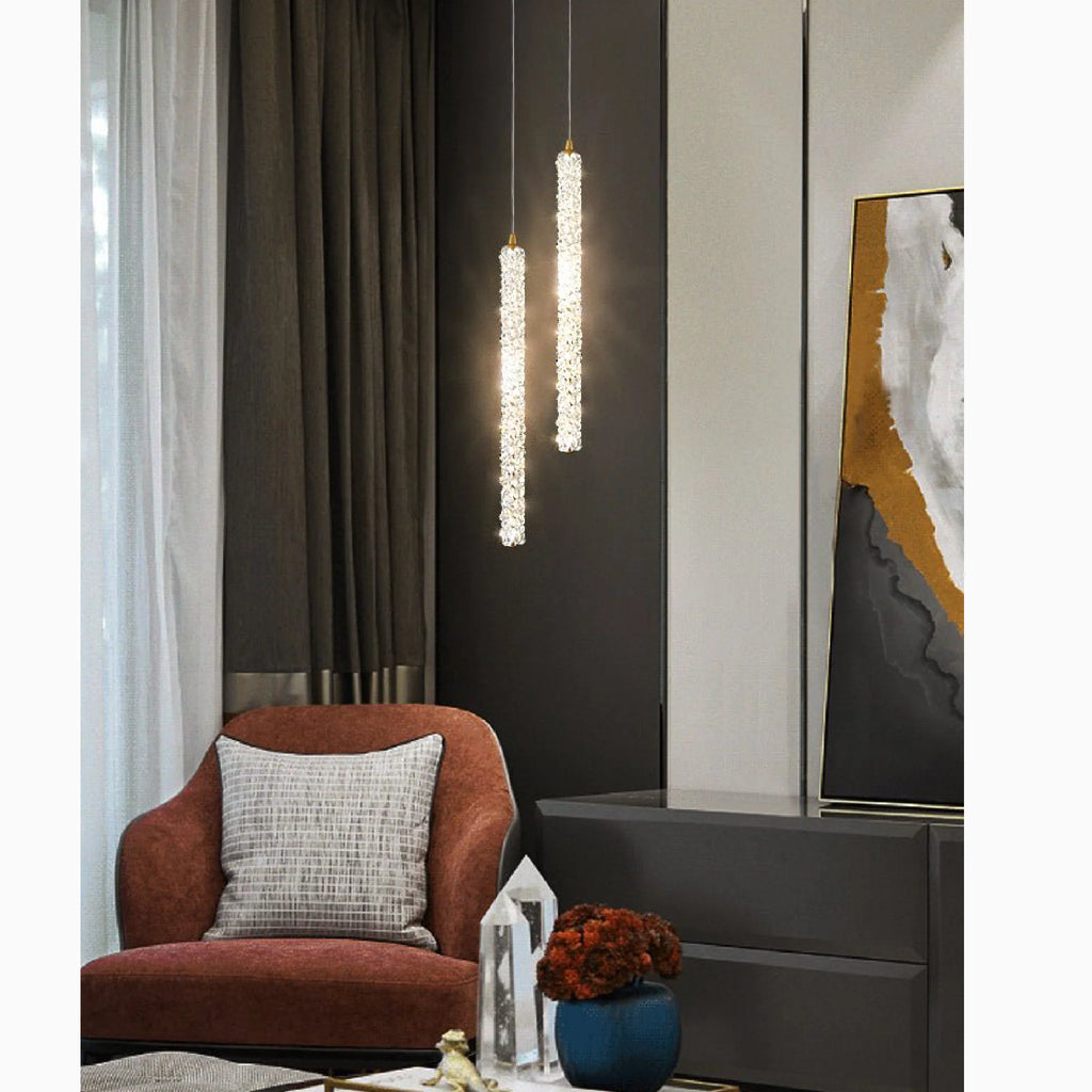 Andon | Modern Crystal Pendant Light with Adjustable Strip