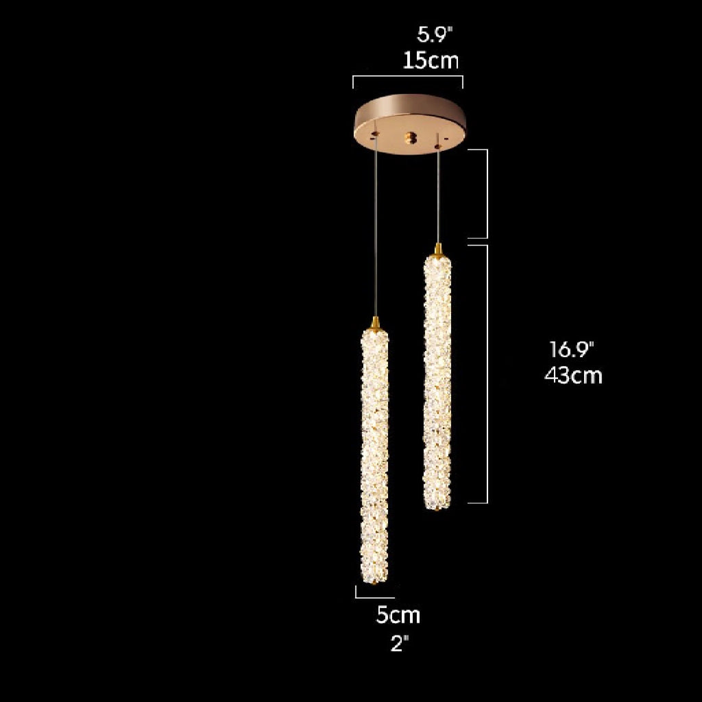Andon | Modern Crystal Pendant Light with Adjustable Strip