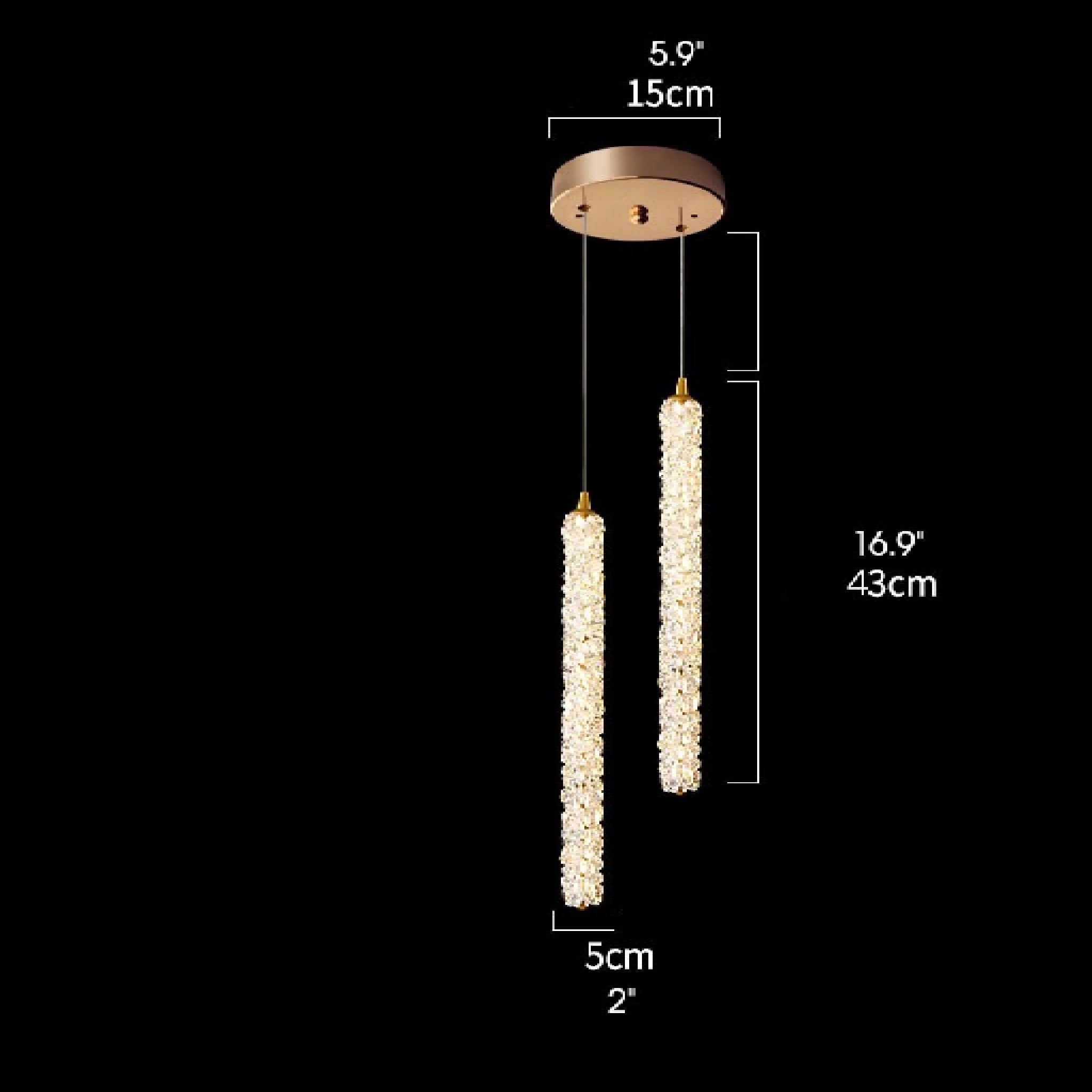 Andon | Modern Crystal Pendant Light with Adjustable Strip