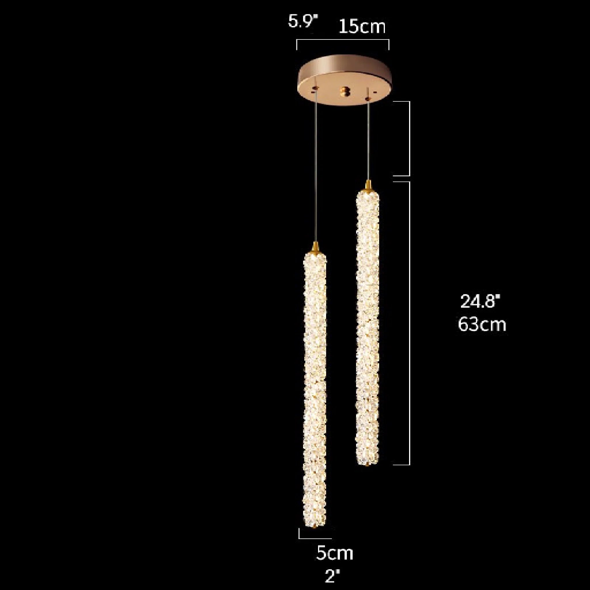 Andon | Modern Crystal Pendant Light with Adjustable Strip