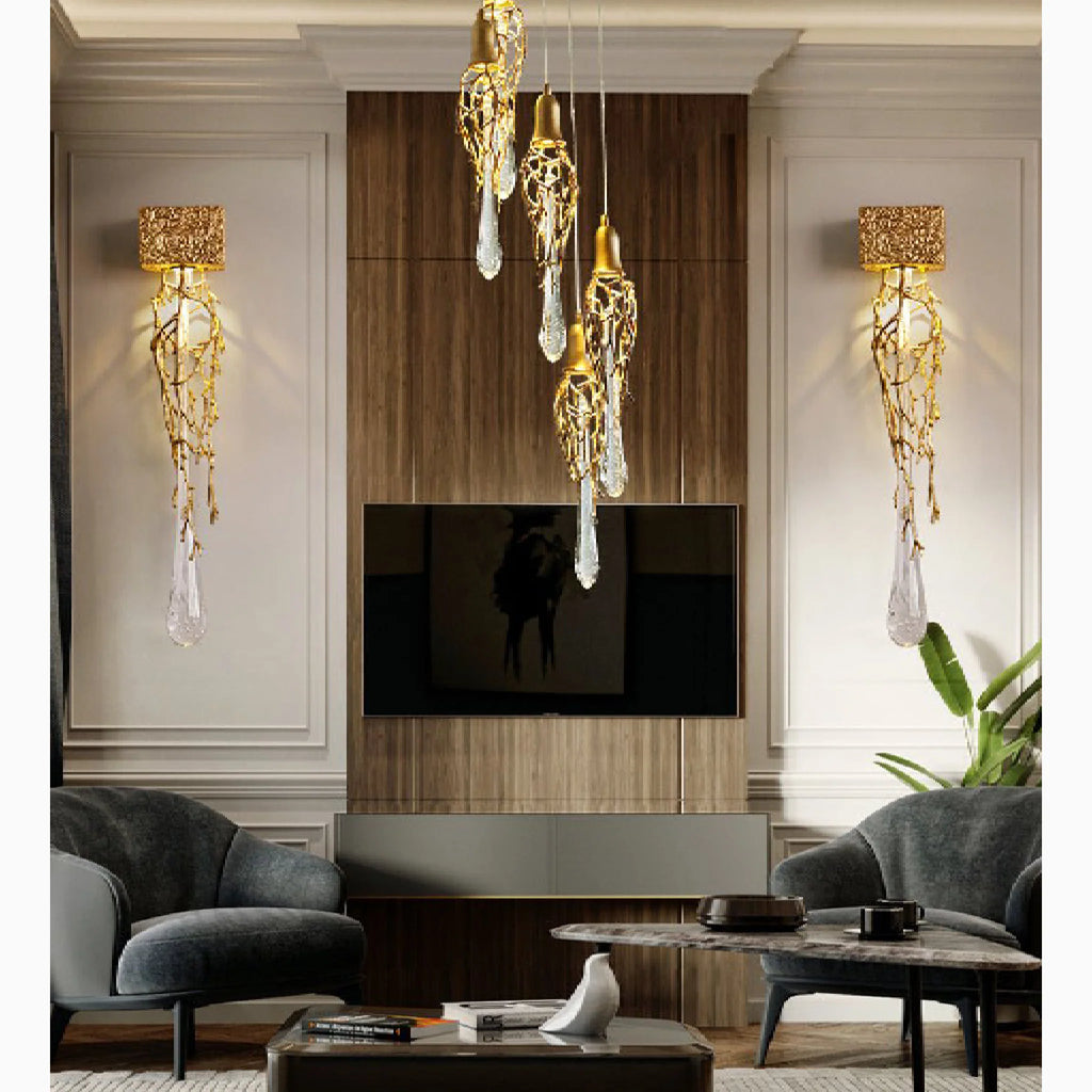 Andora | Creative Crystal Chandelier with Clear Glass Drops