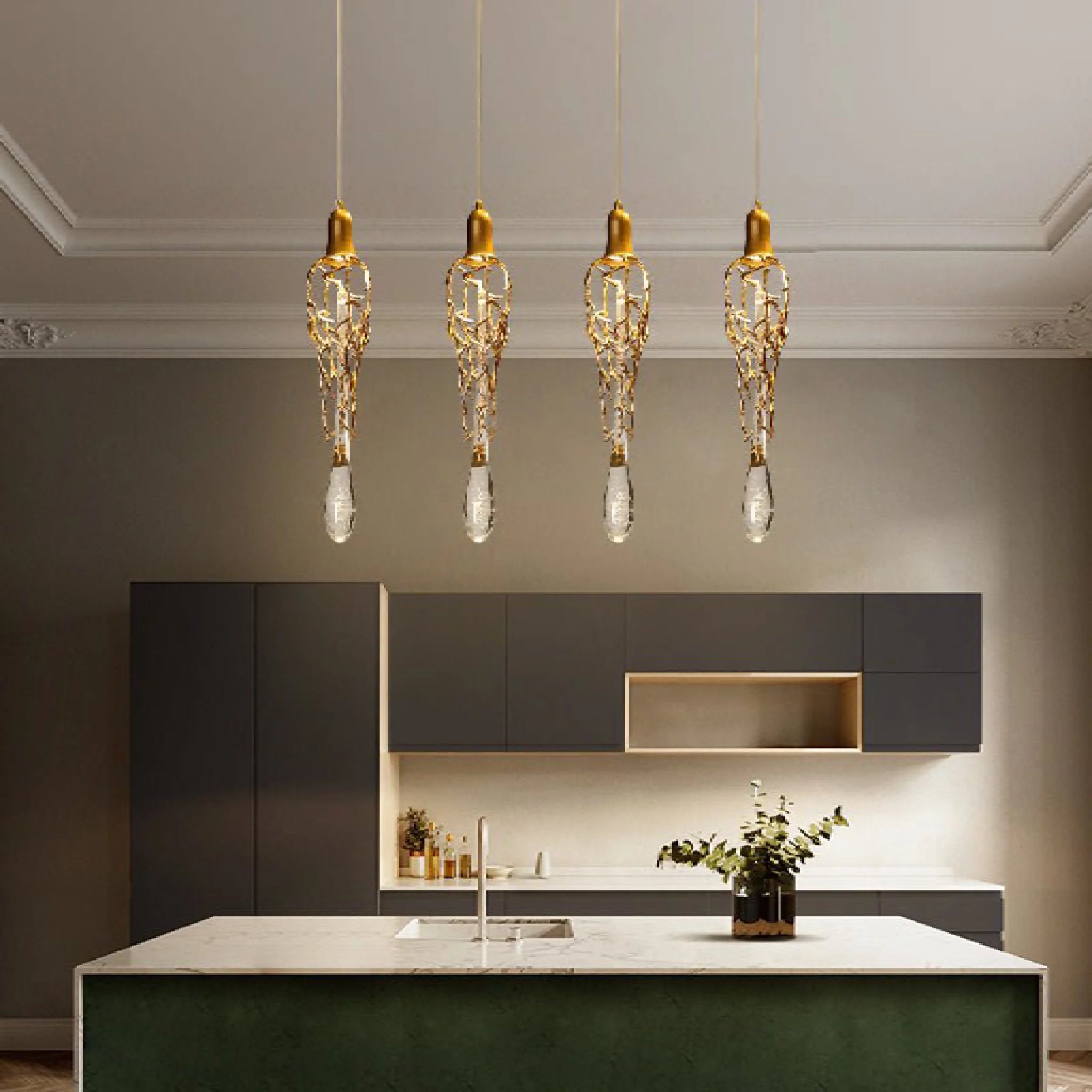 Andora | Creative Crystal Chandelier with Clear Glass Drops