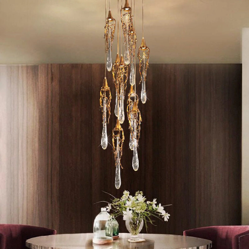 Andora | Creative Crystal Chandelier with Clear Glass Drops
