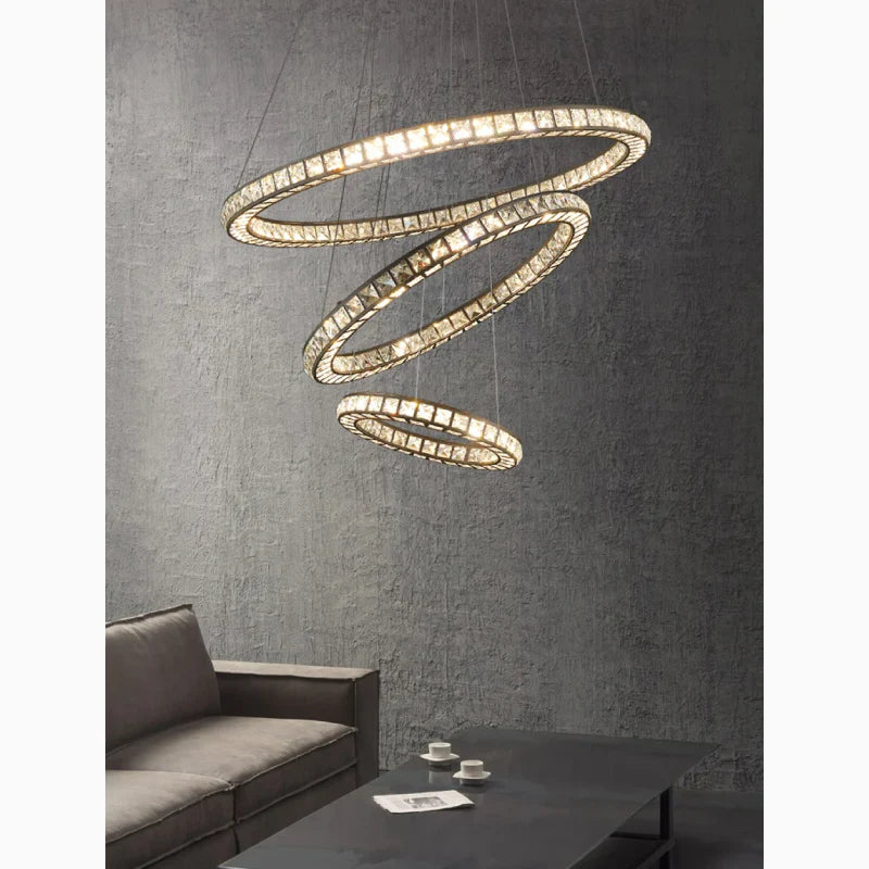 Antwerpen | Ring Gold Crystal Chandelier for Living Room