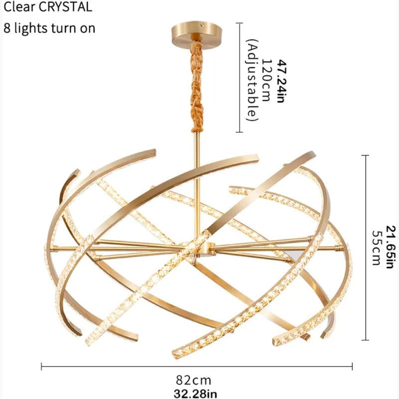 Arnasco | Creative Spherical Copper Crystal Chandelier