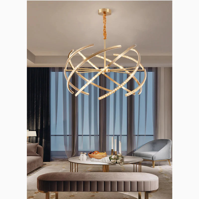 Arnasco | Creative Spherical Copper Crystal Chandelier
