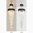 Art Deco | Black and Gold Crystal Chandelier for Hall and Staircase