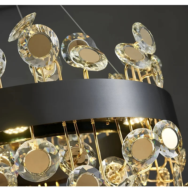 Art Deco Round Crystal Chandelier For The Living Room