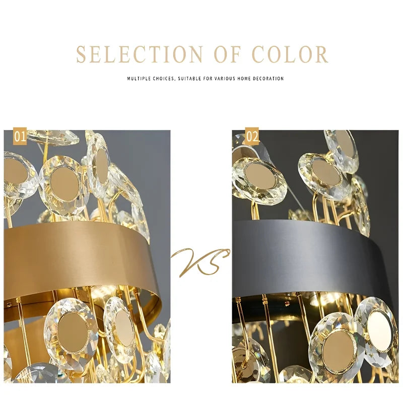 Art Deco Round Crystal Chandelier For The Living Room