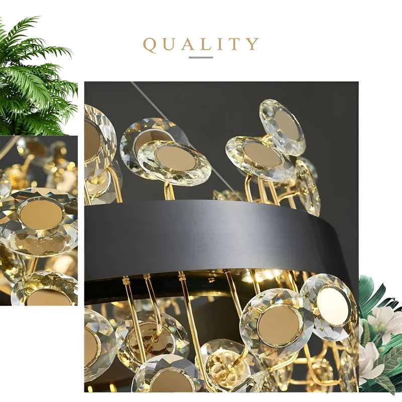 Art Deco Round Crystal Chandelier For The Living Room