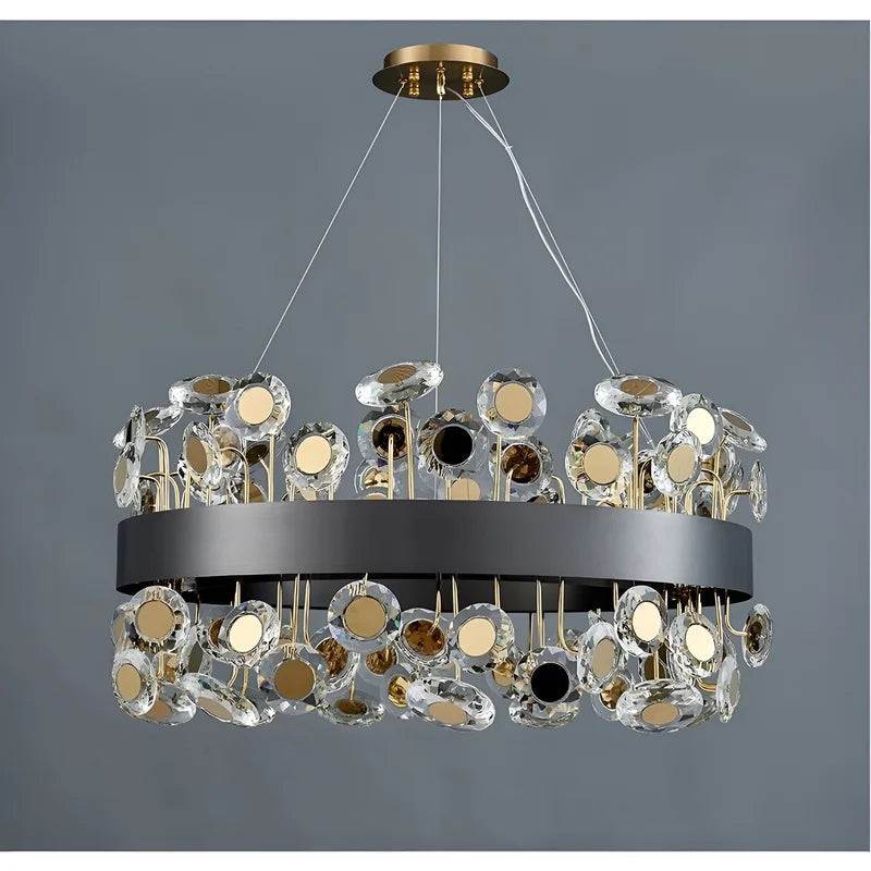 Art Deco Round Crystal Chandelier For The Living Room