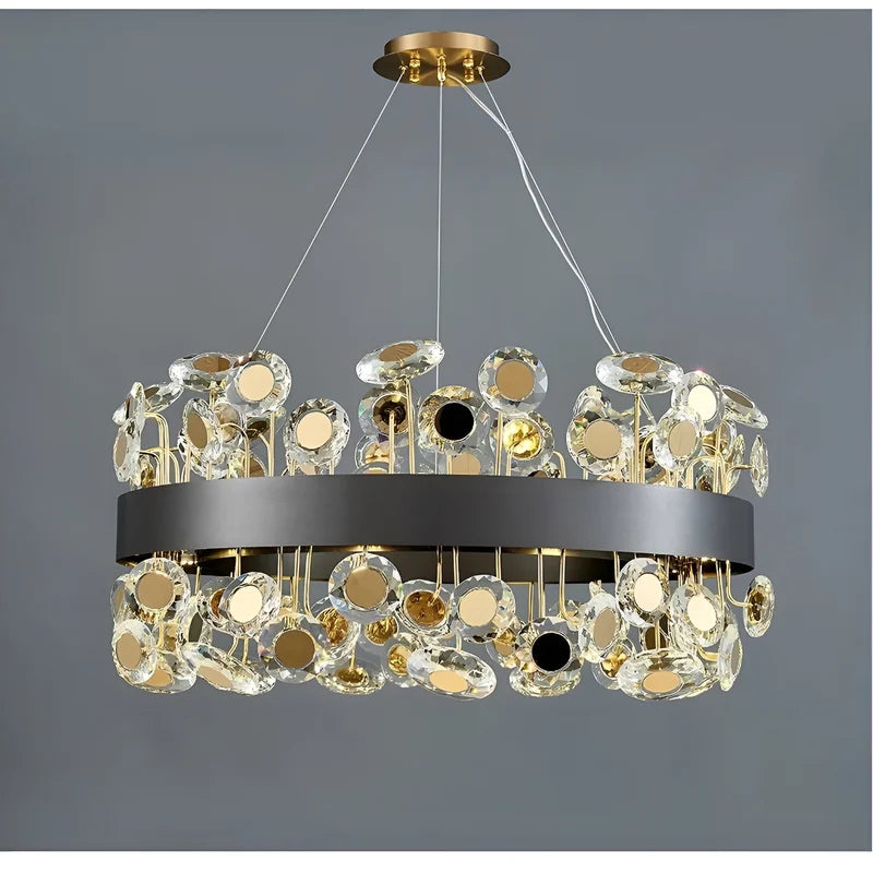 Art Deco Round Crystal Chandelier For The Living Room