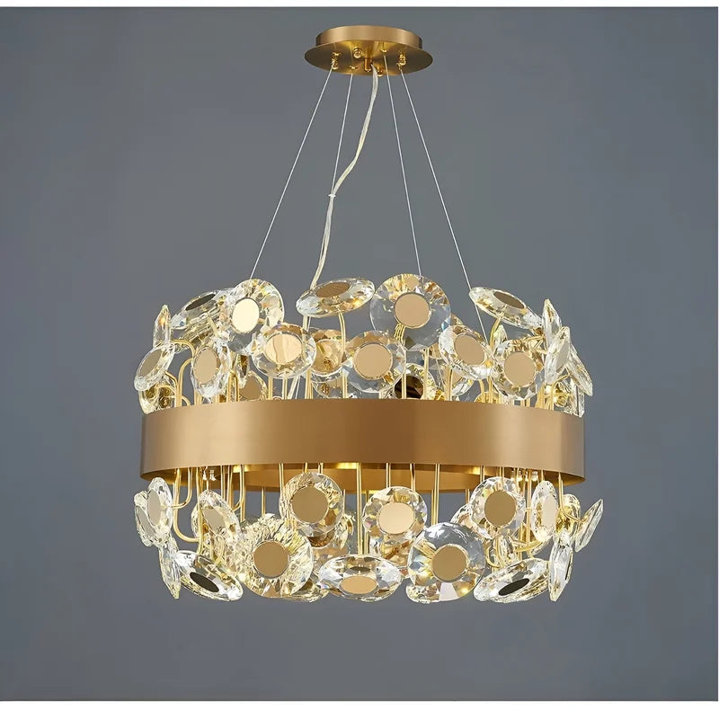 Art Deco Round Crystal Chandelier For The Living Room