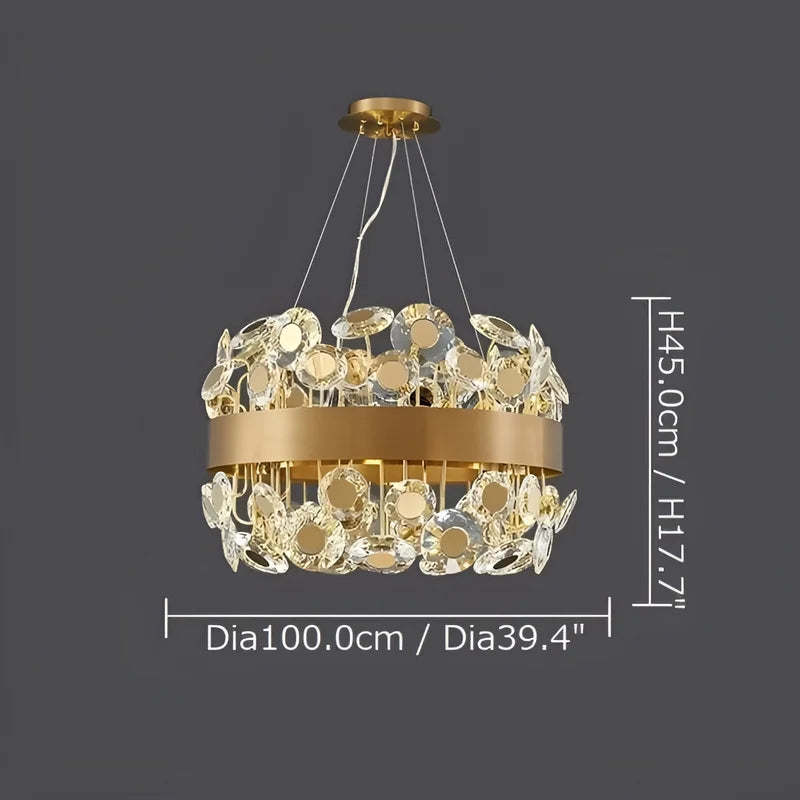 Art Deco Round Crystal Chandelier For The Living Room