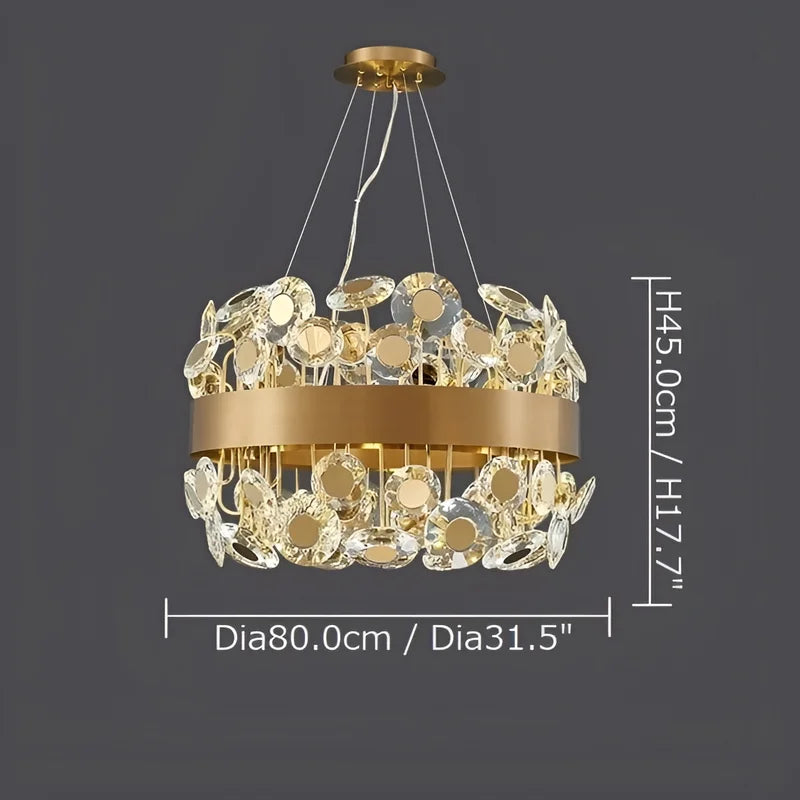 Art Deco Round Crystal Chandelier For The Living Room