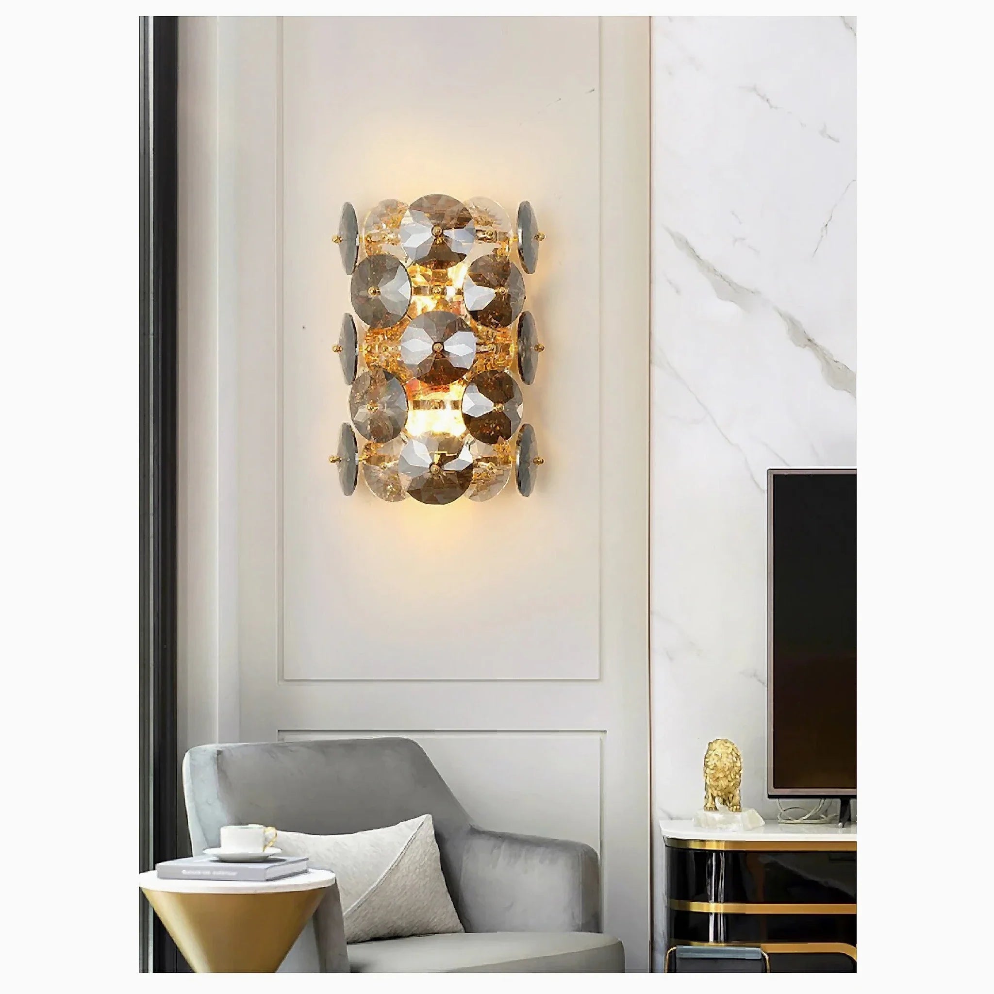 Ascona | Сognac-colored Luxury Crystal Wall Lamp