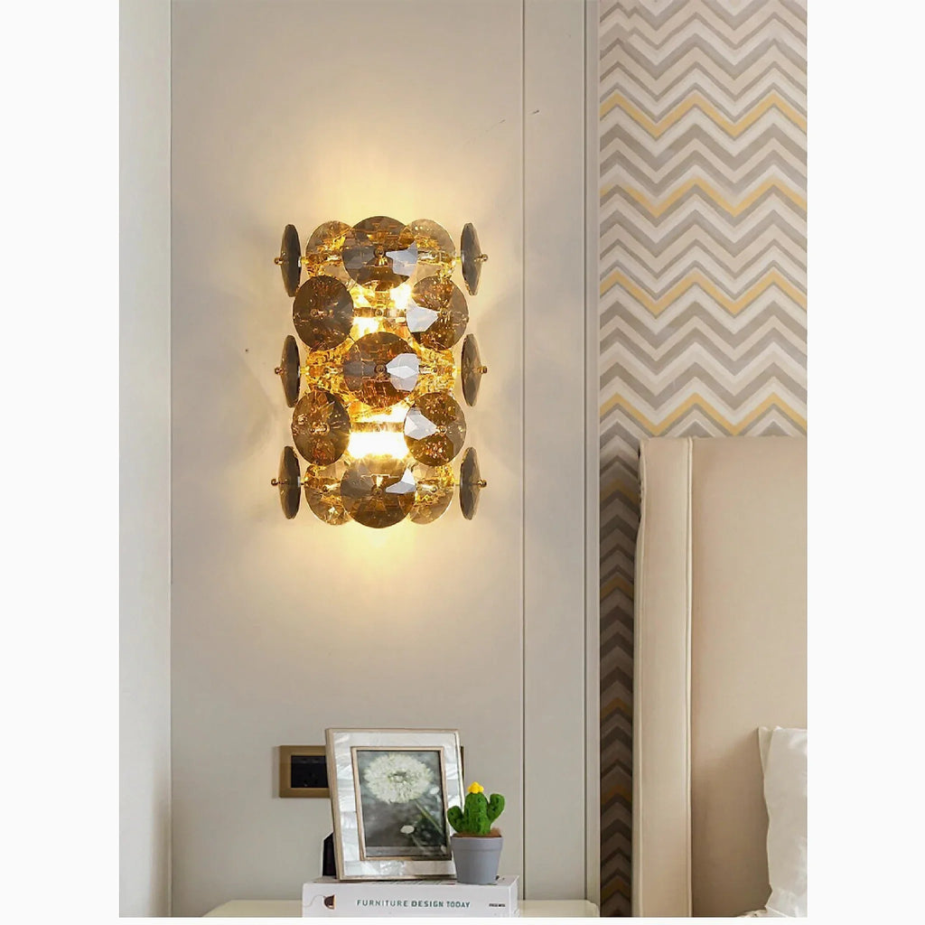 Ascona | Сognac-colored Luxury Crystal Wall Lamp