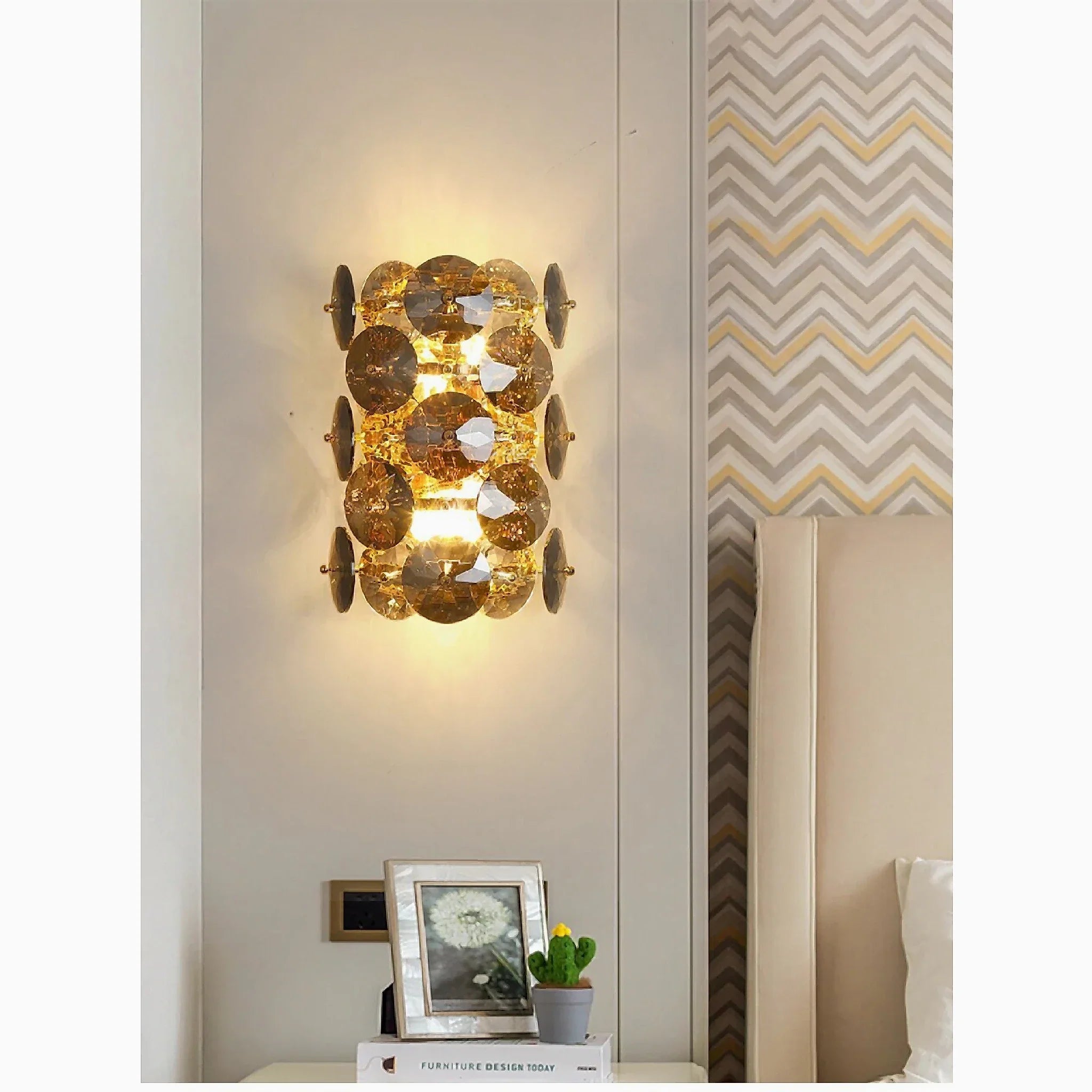 Ascona | Сognac-colored Luxury Crystal Wall Lamp