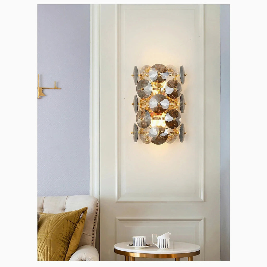 Ascona | Сognac-colored Luxury Crystal Wall Lamp