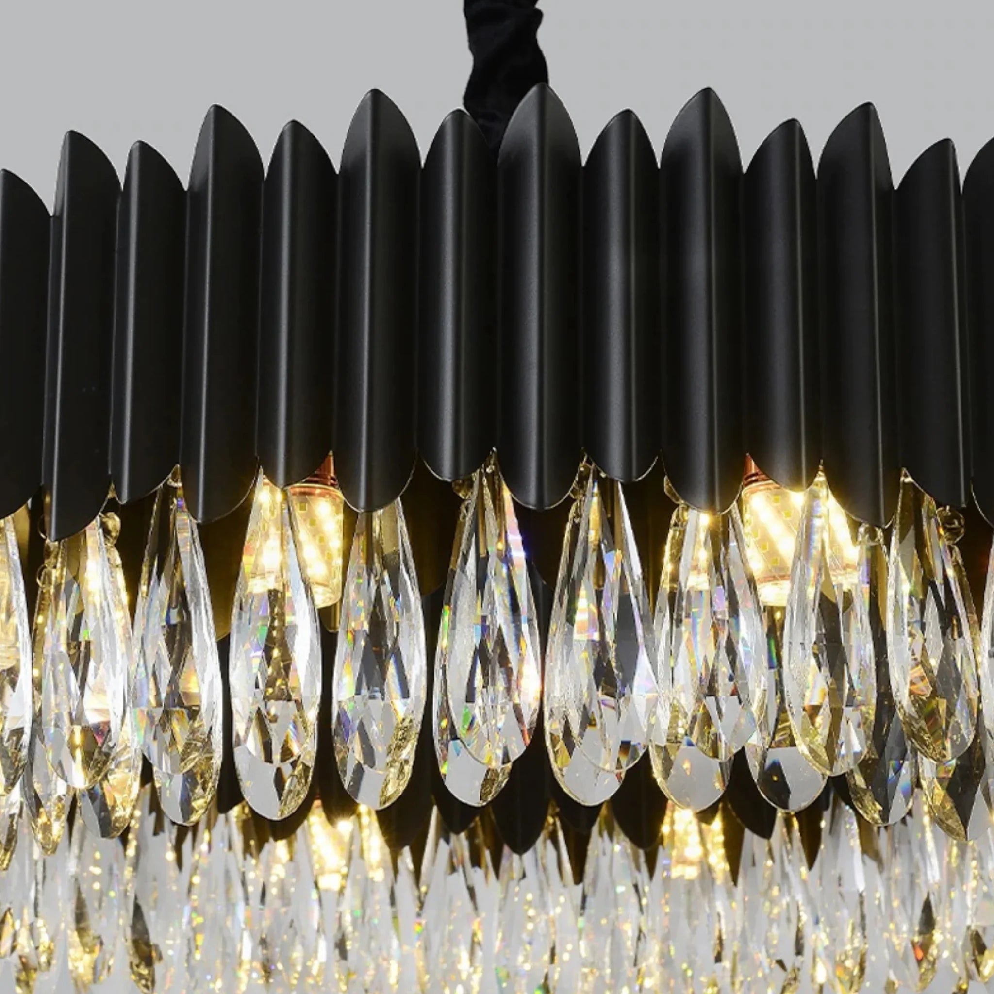 Ath | Creative Drum Black Crystal Chandelier for Bedroom