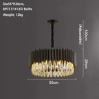 Ath | Creative Drum Black Crystal Chandelier for Bedroom