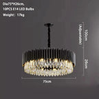 Ath | Creative Drum Black Crystal Chandelier for Bedroom