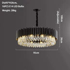 Ath | Creative Drum Black Crystal Chandelier for Bedroom