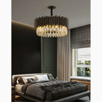 Ath | Creative Drum Black Crystal Chandelier for Bedroom