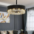 Ath | Creative Drum Black Crystal Chandelier for Bedroom