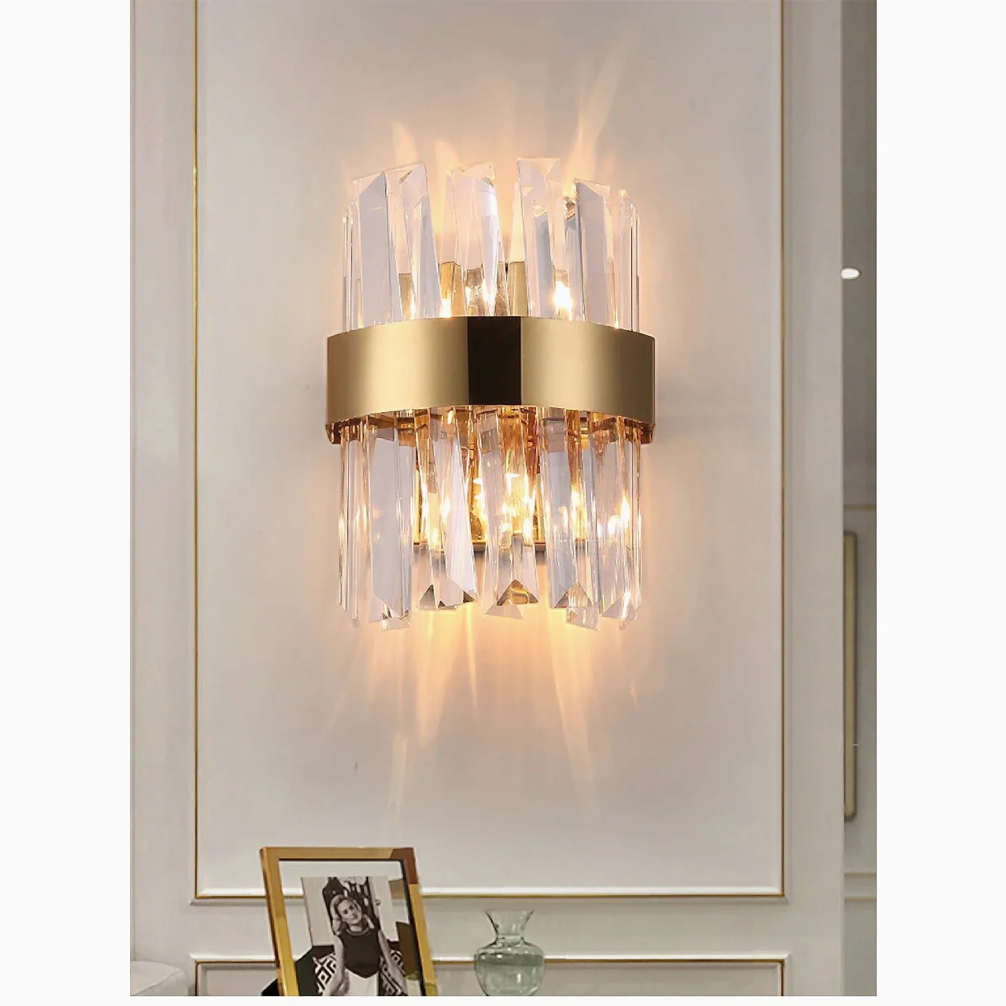 Avenches | Lux Creative Gold Wall Sconce With Big Crystals