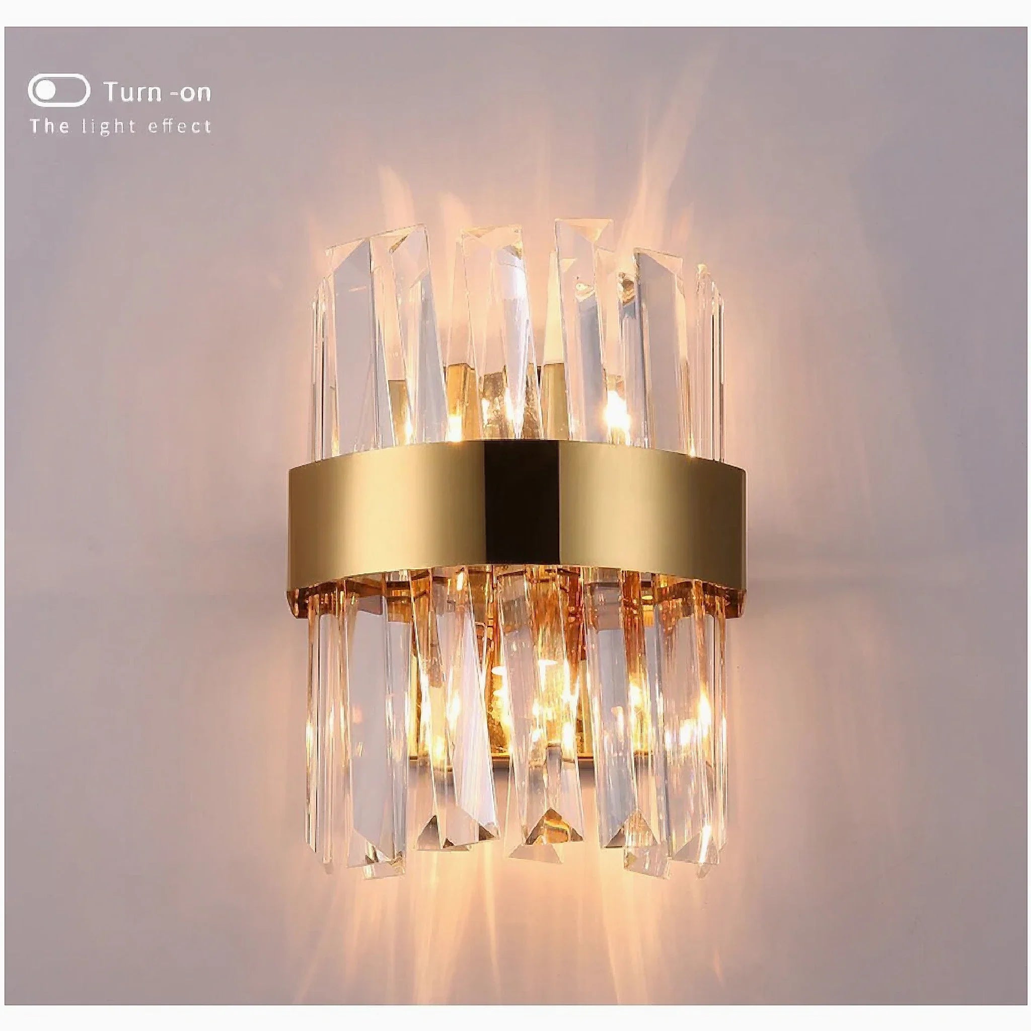 Avenches | Lux Creative Gold Wall Sconce With Big Crystals