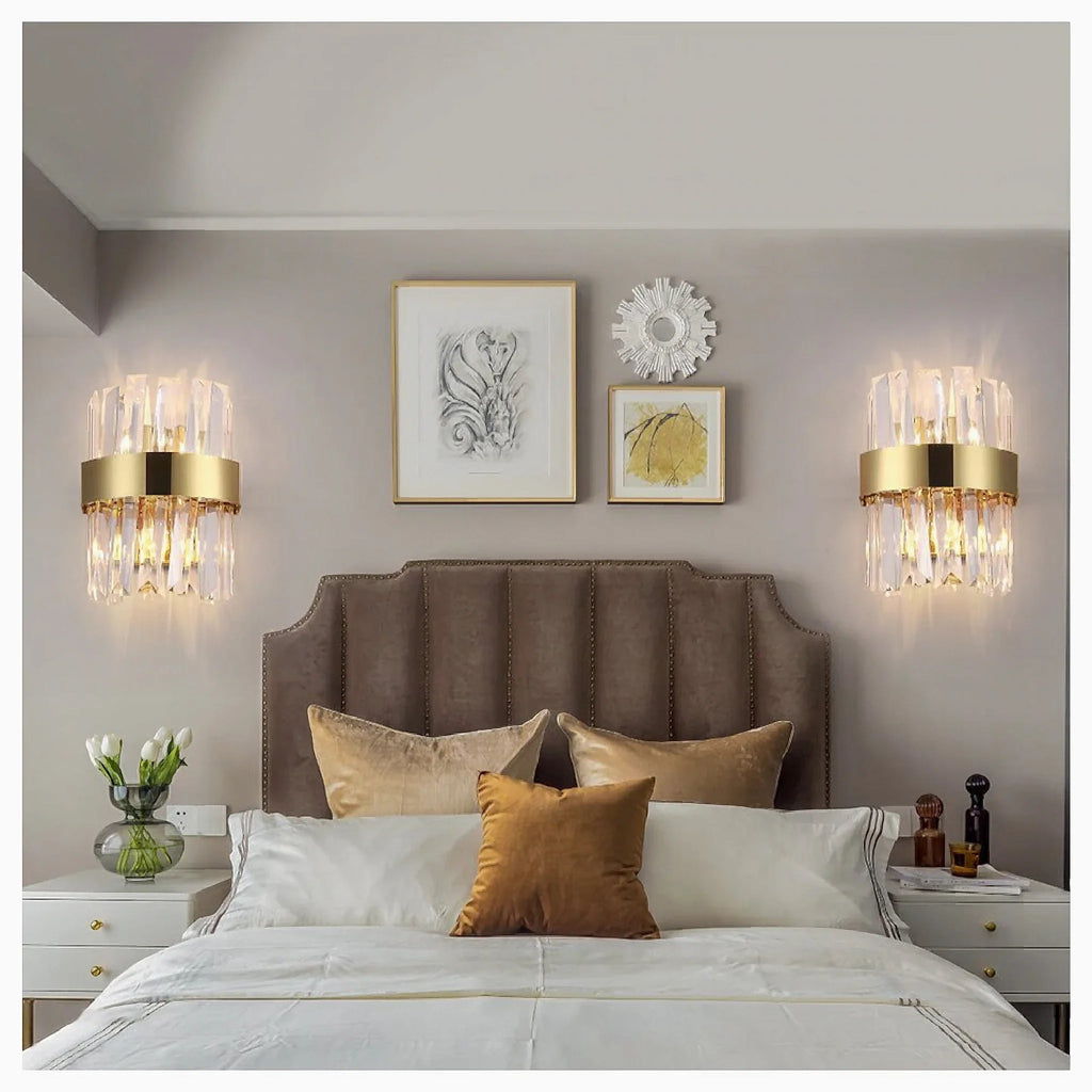 Avenches | Lux Creative Gold Wall Sconce With Big Crystals
