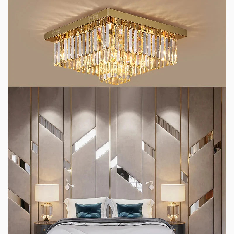 Bagnolo in Piano | Gold Square Crystal Chandelier