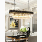 Bergeggi | Black Crystal Ceiling Chandelier for Living Room