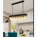 Bergeggi | Black Crystal Ceiling Chandelier for Living Room