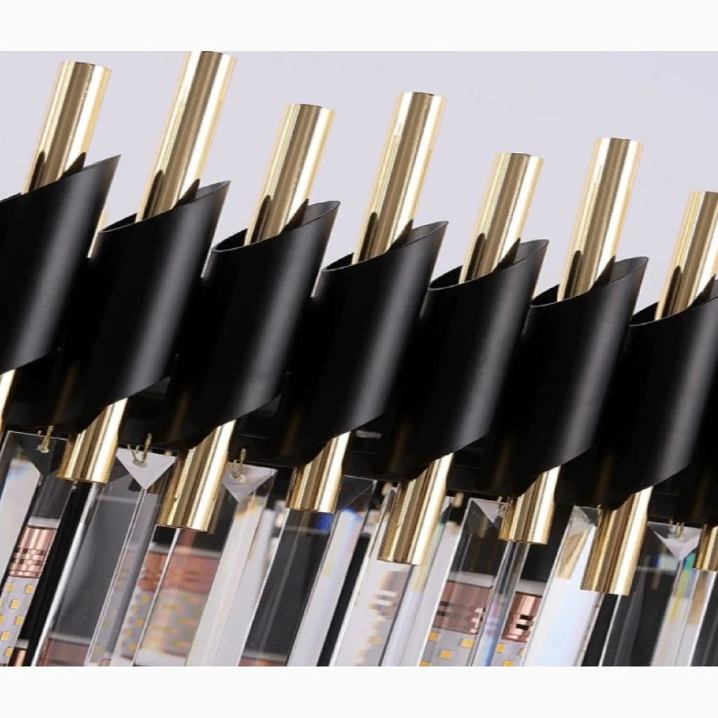 Bergeggi | Black Crystal Ceiling Chandelier for Living Room