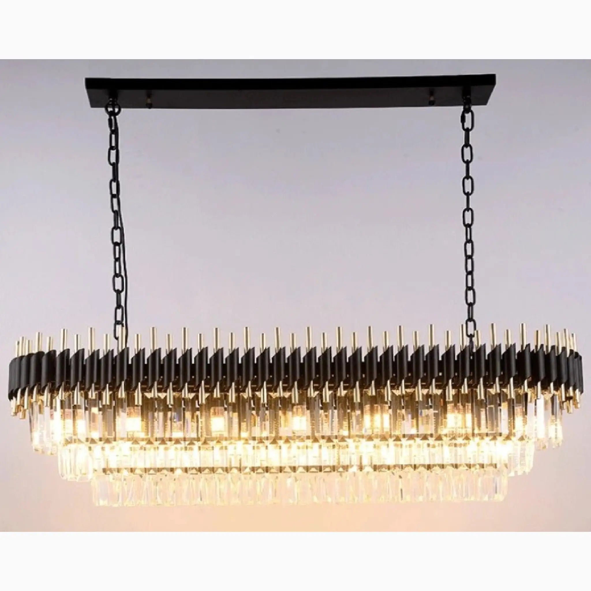 Bergeggi | Black Crystal Ceiling Chandelier for Living Room