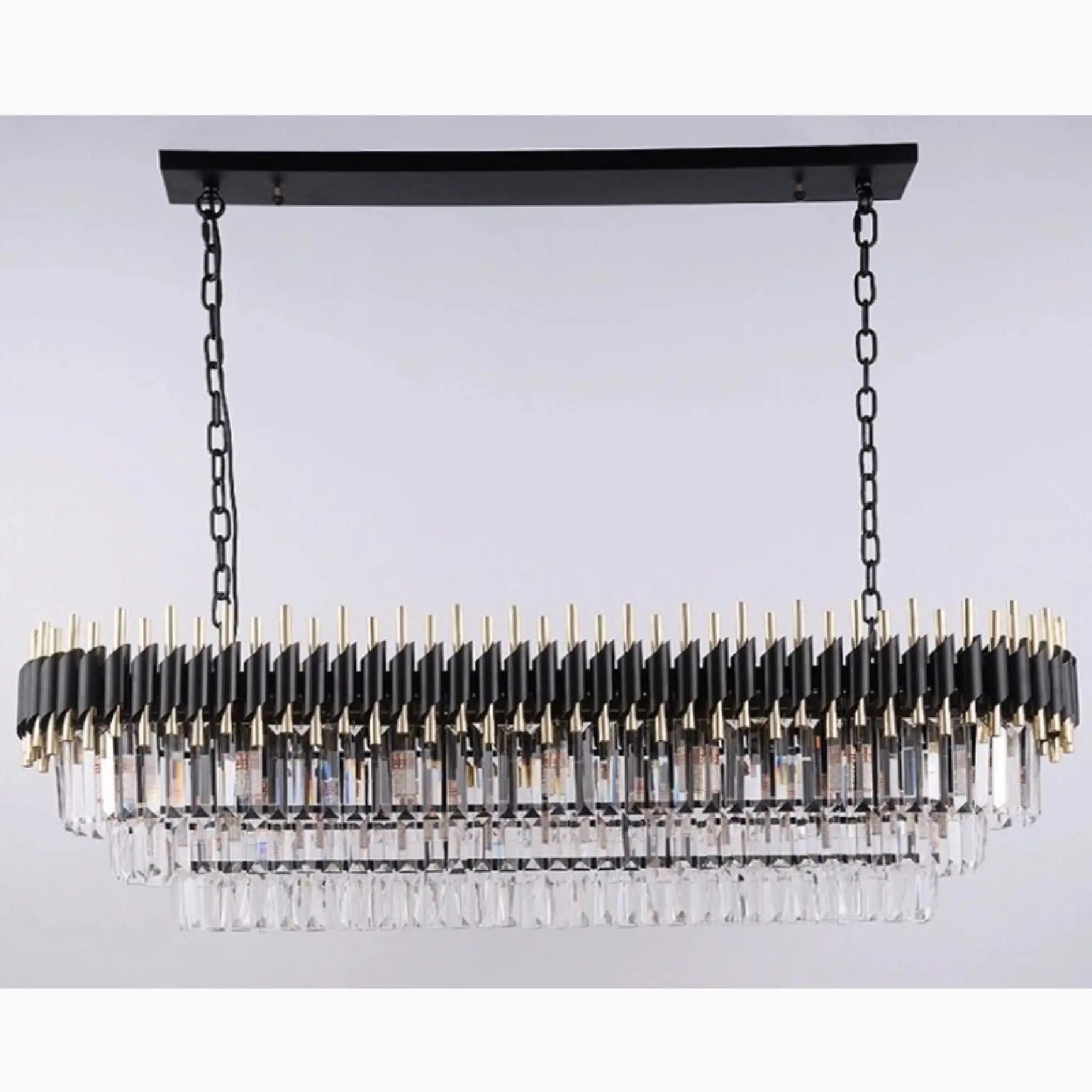Bergeggi | Black Crystal Ceiling Chandelier for Living Room