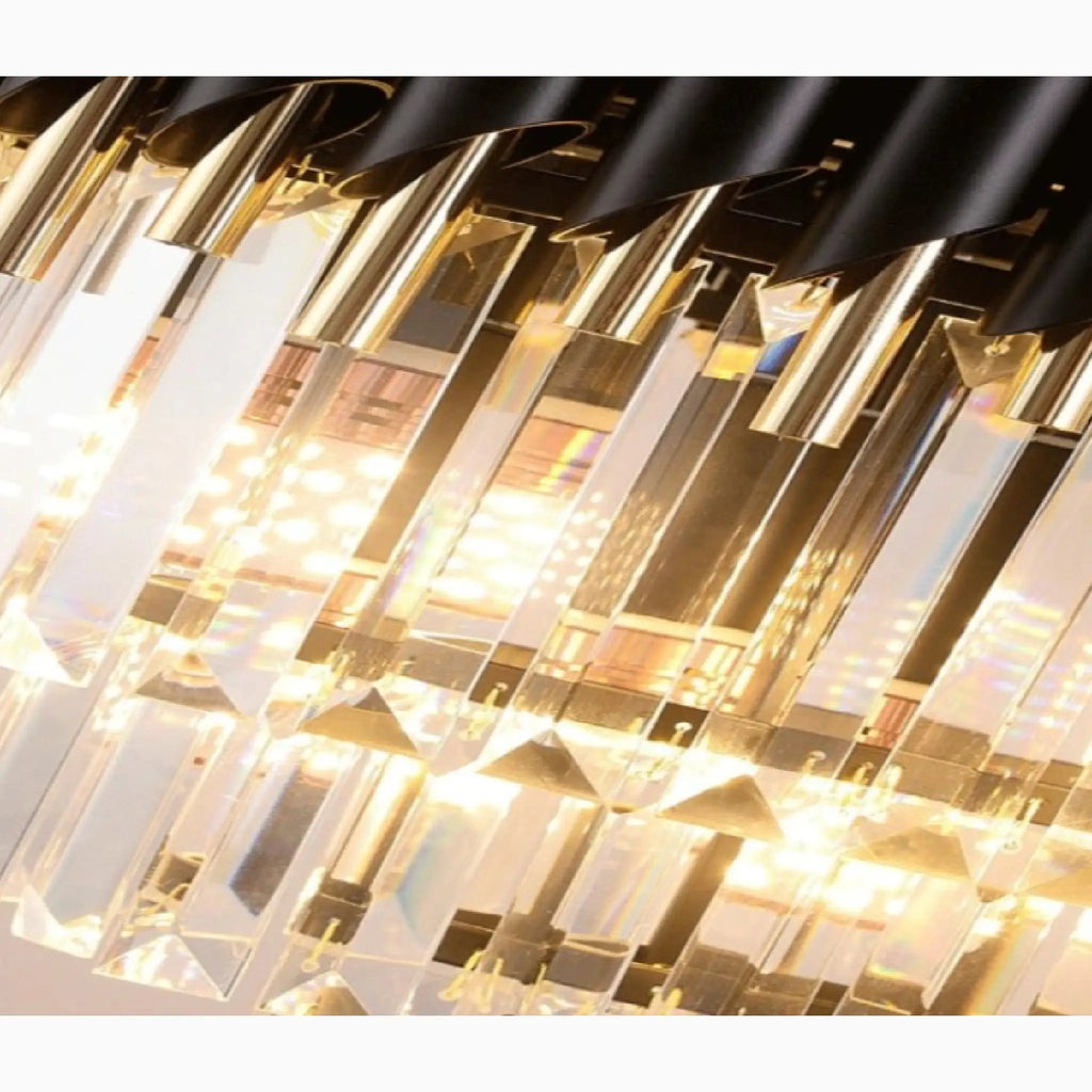 Bergeggi | Black Crystal Ceiling Chandelier for Living Room