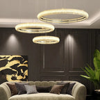 Bern | Chrome Ring Crystal Chandelier for Dining Room