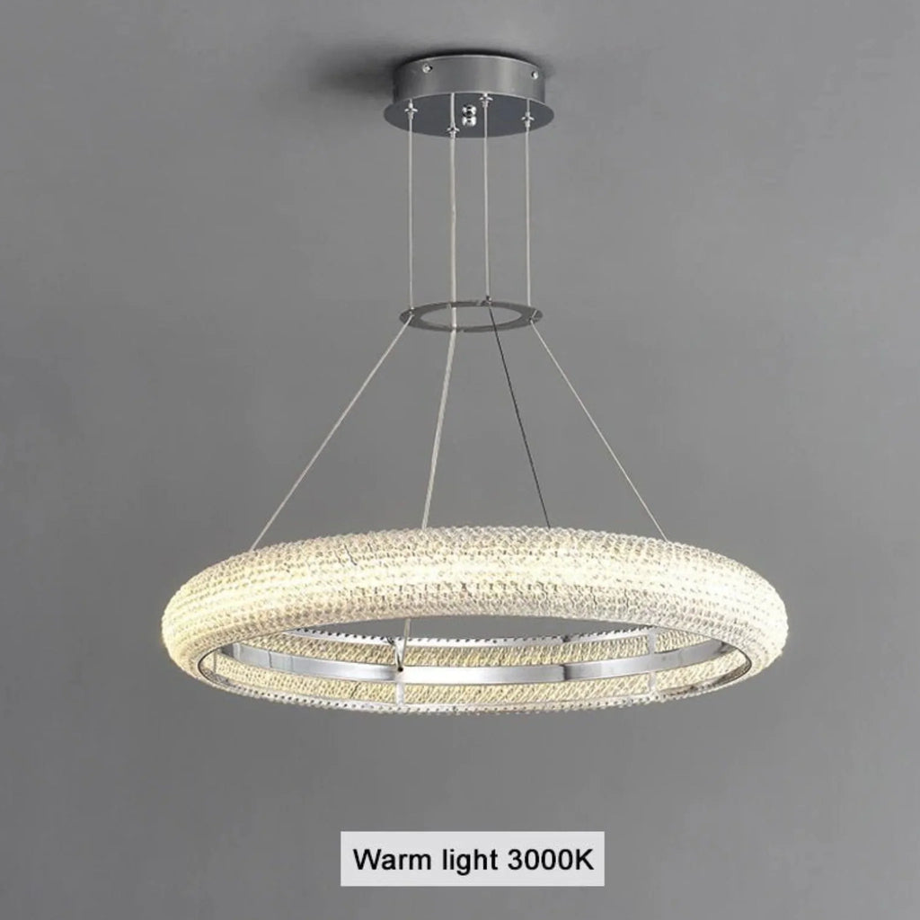 Bern | Chrome Ring Crystal Chandelier for Dining Room
