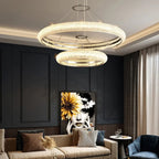Bern | Chrome Ring Crystal Chandelier for Dining Room
