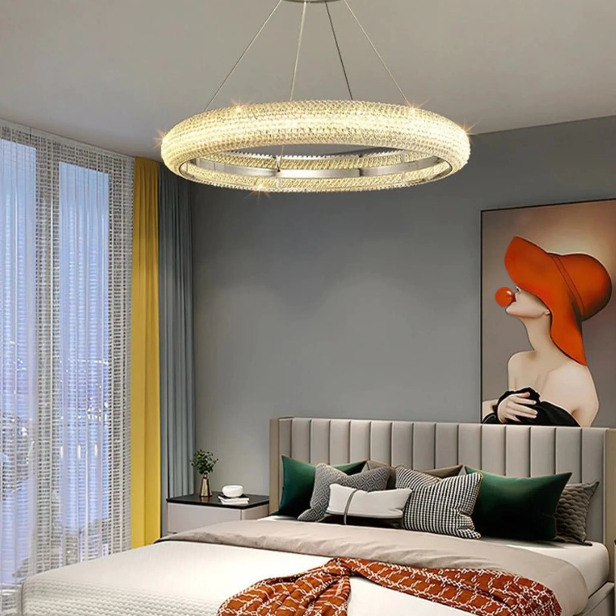 Bern | Chrome Ring Crystal Chandelier for Dining Room