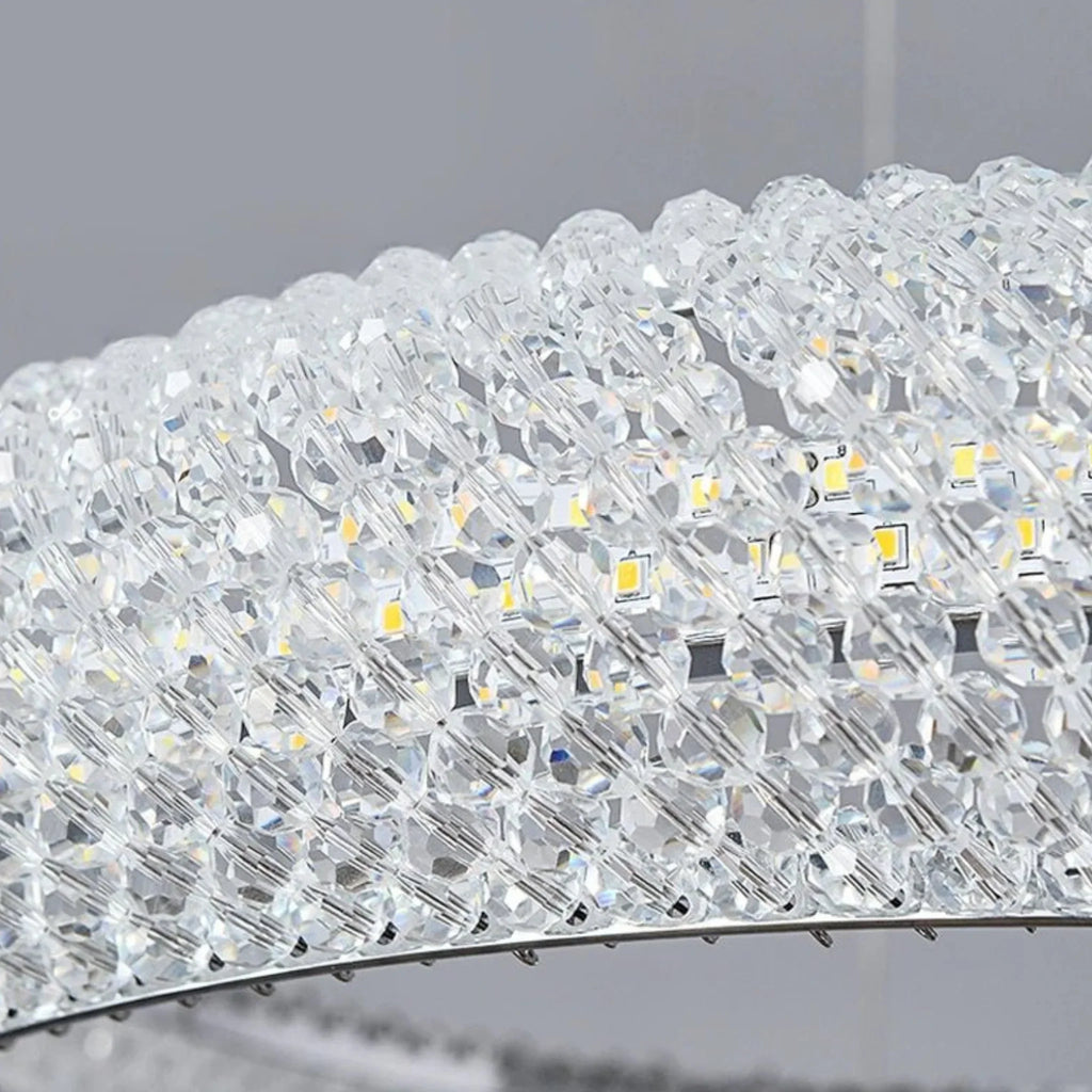 Bern | Chrome Ring Crystal Chandelier for Dining Room