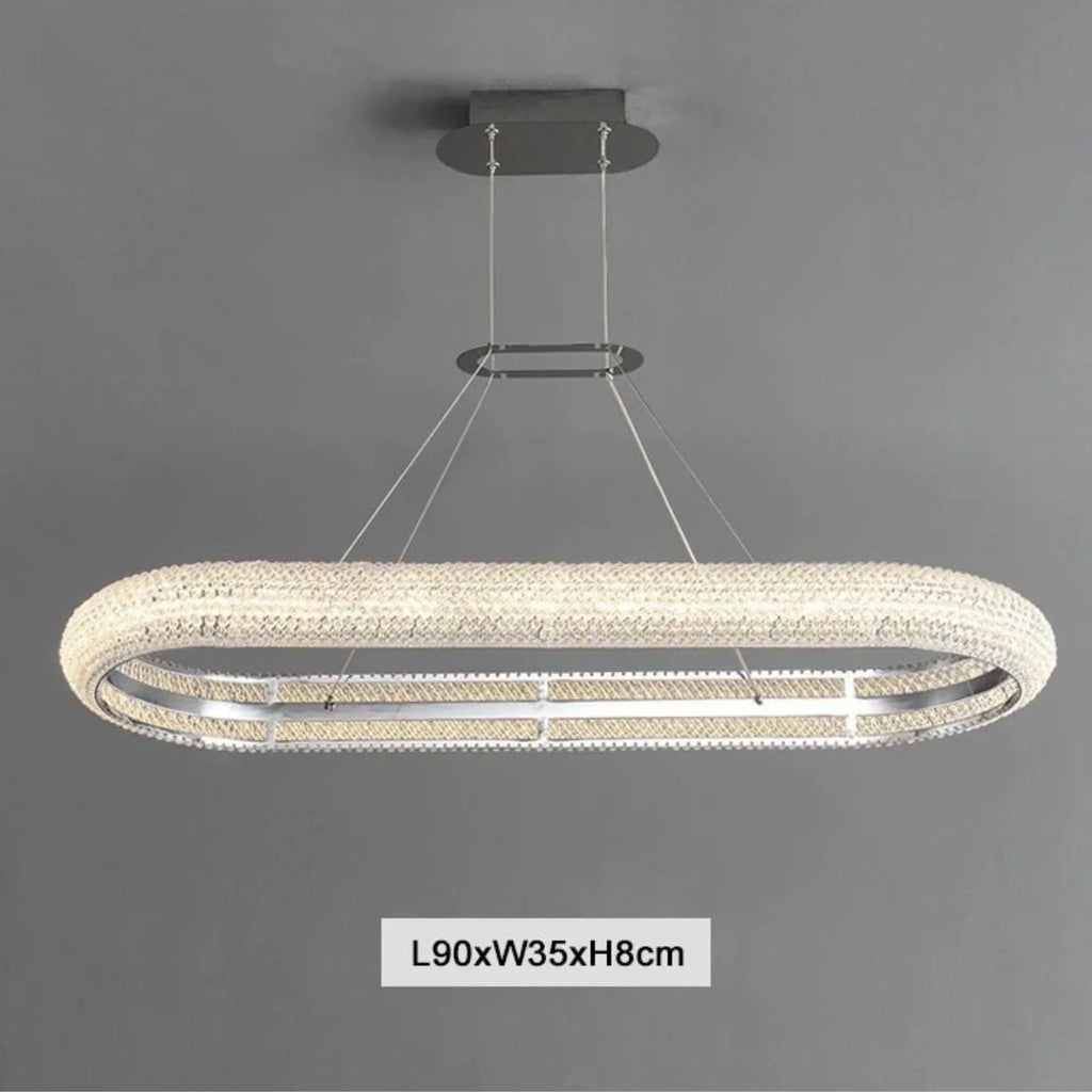 Bern | Chrome Ring Crystal Chandelier for Dining Room